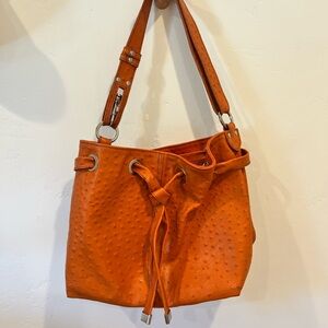 Orange Leather Purse - Cecconi Piero - authentic leather - made in Italy